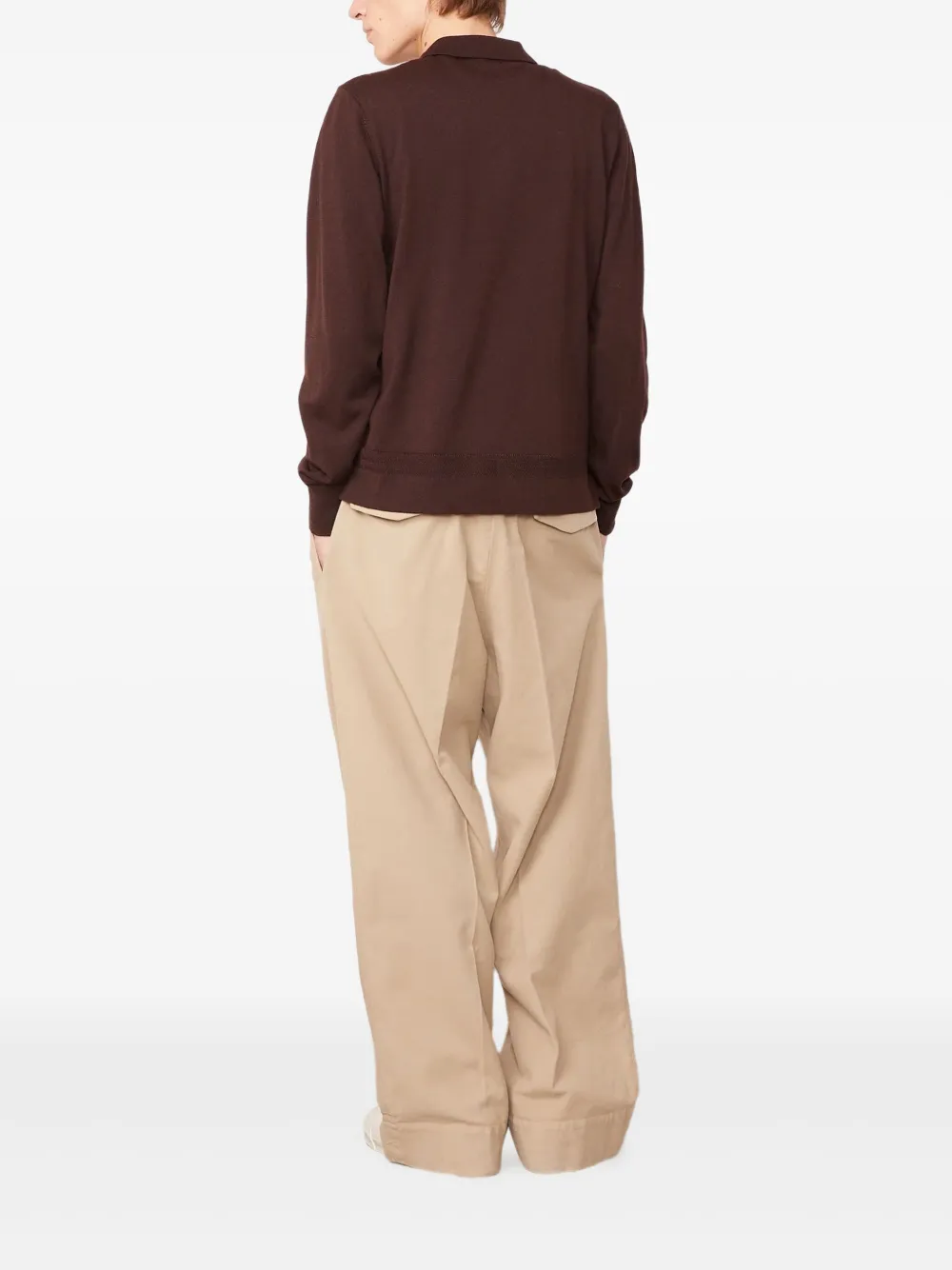 Officine Generale long-sleeve ribbed polo shirt | Image 2