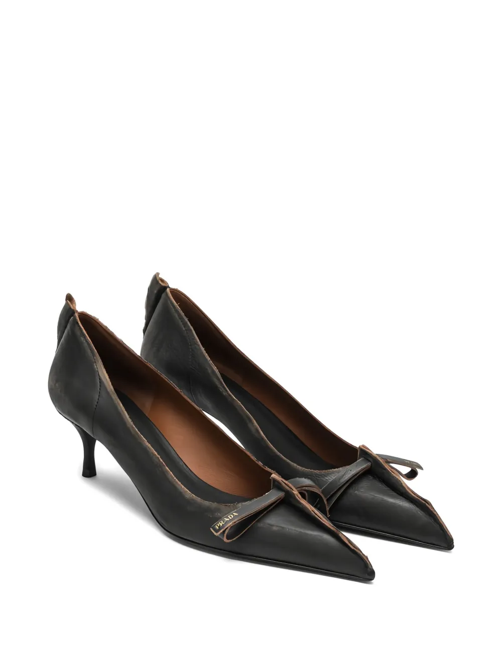 Prada Pumps met strikdetail en hak Zwart