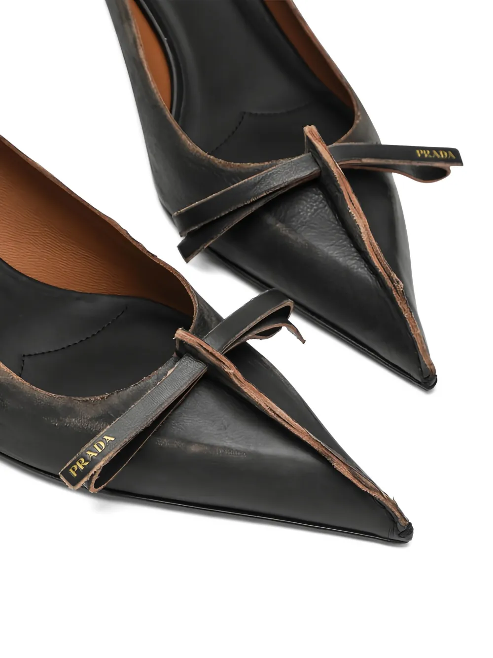 Prada Pumps met strikdetail en hak Zwart