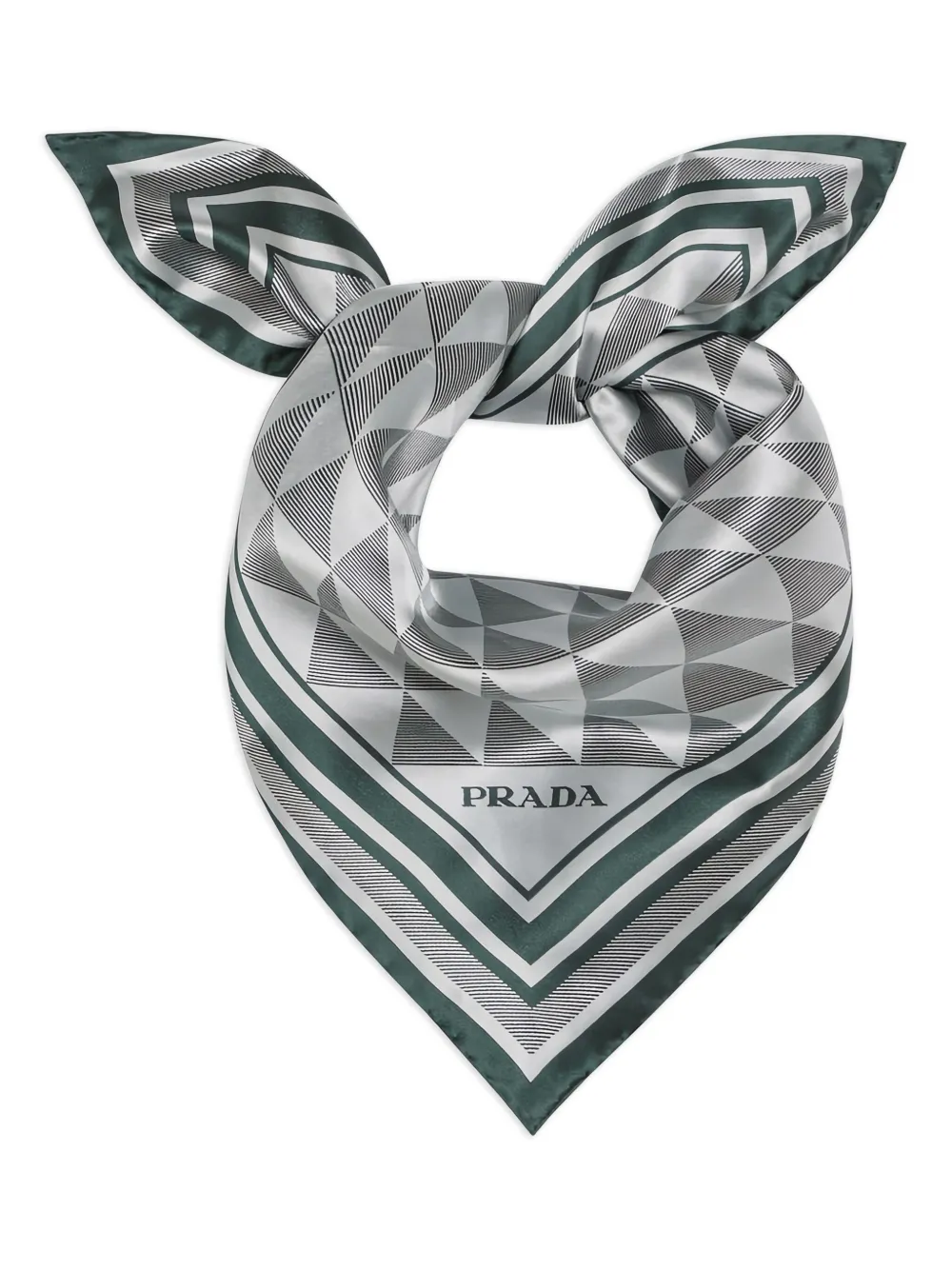 Prada triangle foulard scarf - Grijs