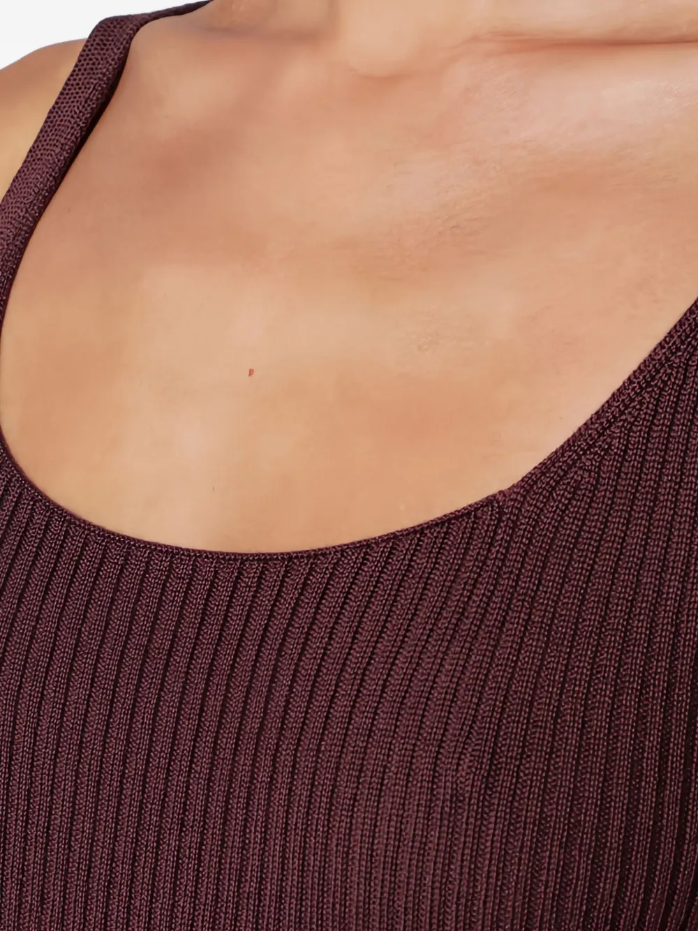 Roberto Collina Canotta geribbelde top Bruin