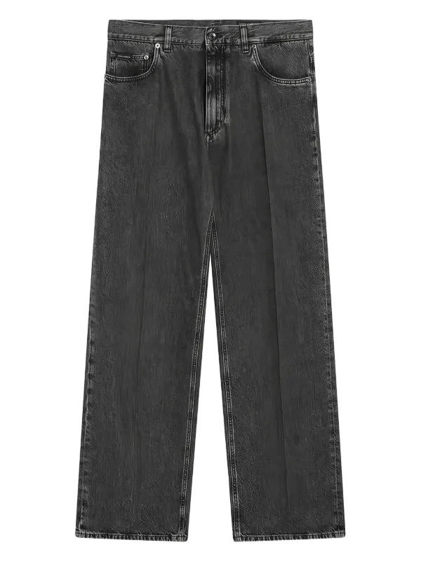 Dolce & Gabbana メンズ ワイド ストレート デニム サイズ50 Dolce & Gabbana ワイドジーンズ | ブラック | FARFETCH JP
