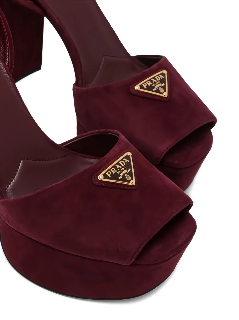 Prada 115 mm pumps met logoplakkaat en hak Rood