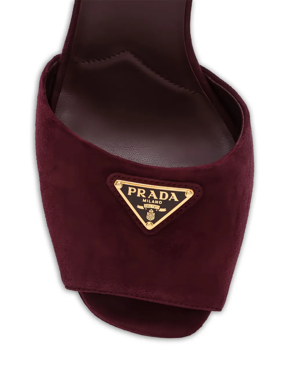 Prada 115 mm pumps met logoplakkaat en hak Rood