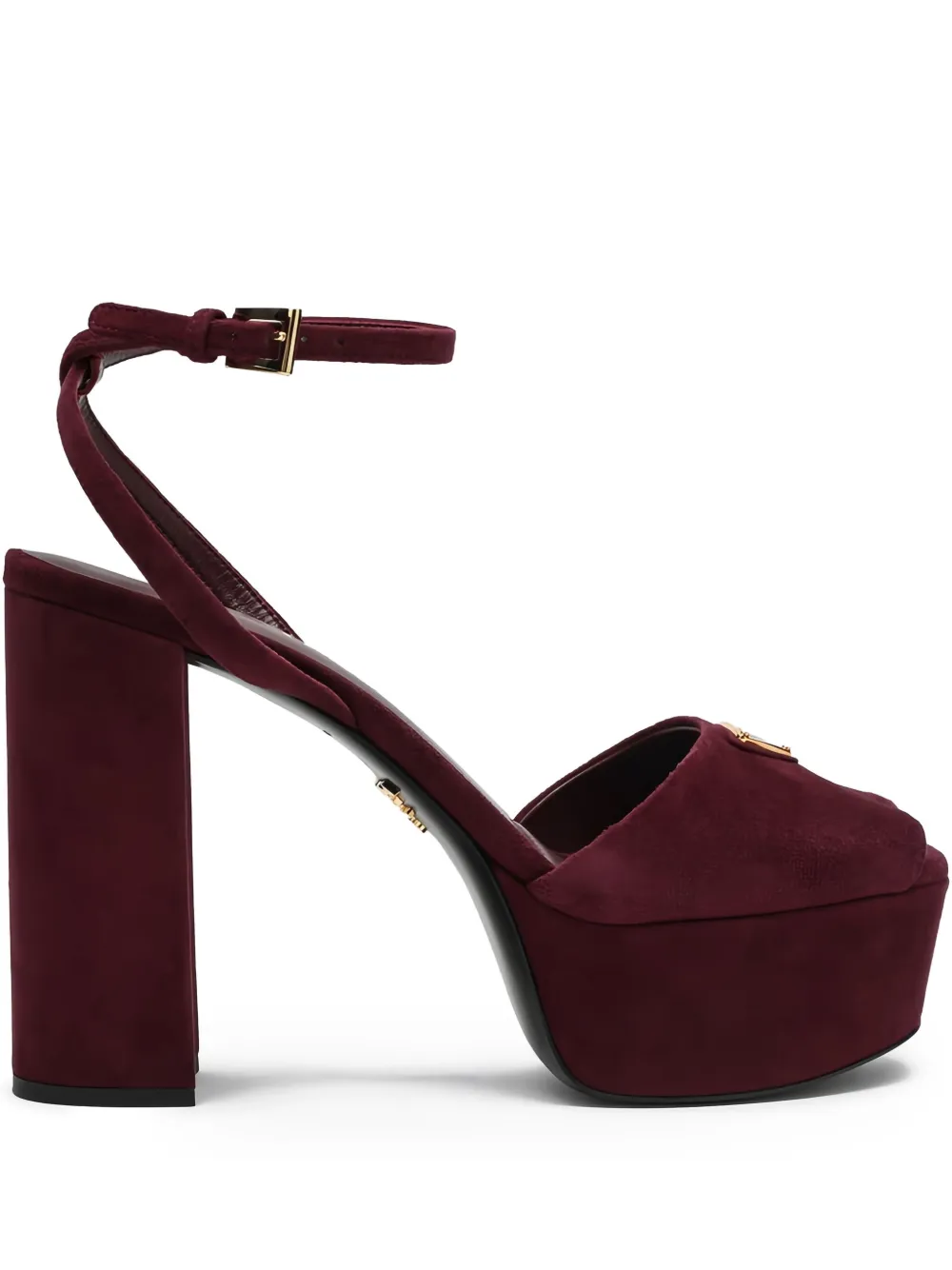 Prada 115 mm pumps met logoplakkaat en hak Bruin