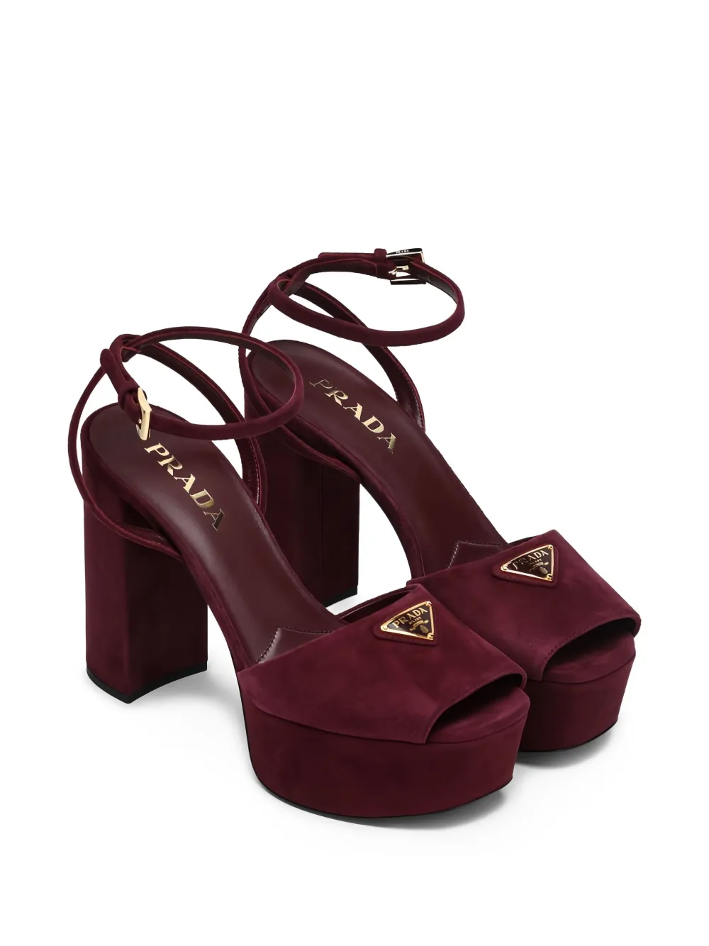 Prada 115 mm pumps met logoplakkaat en hak Rood