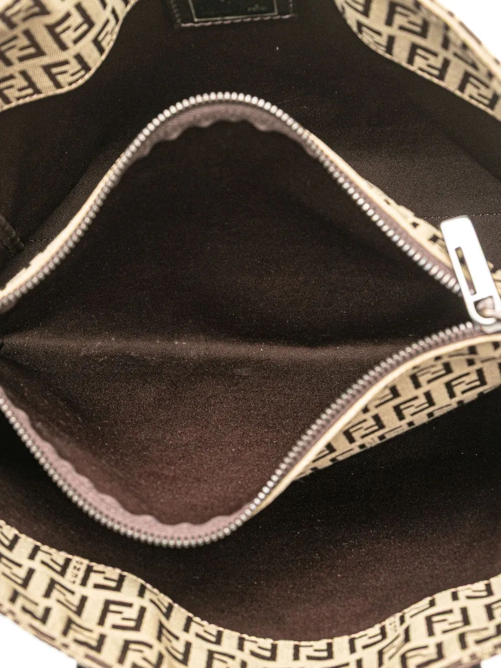 Pre-owned Fendi 2000-2010 Zucchino Canvas Tote Bag In Brown