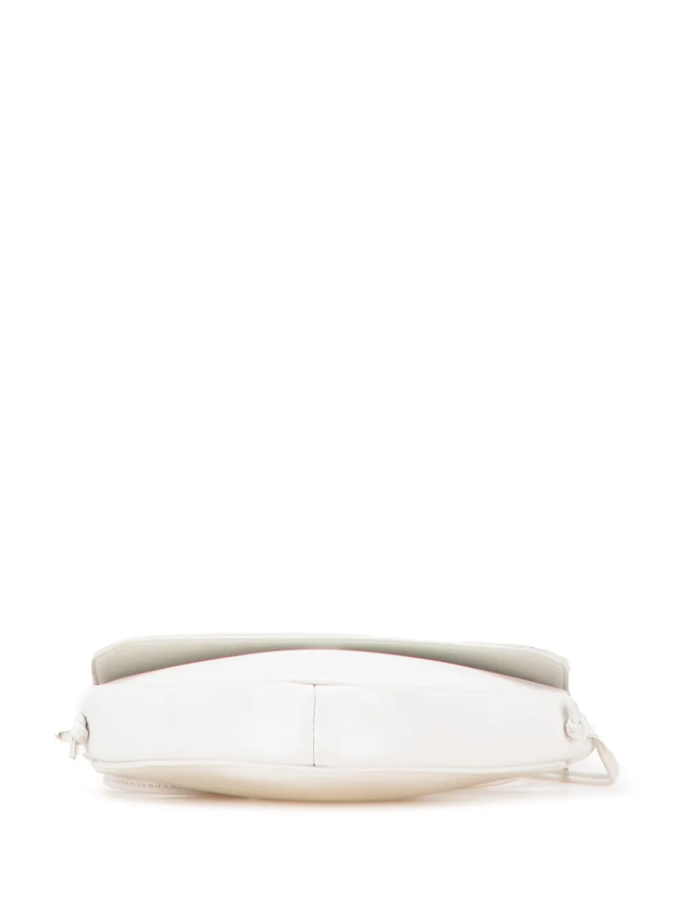 Pre-owned Celine 2020 Smooth Calfskin Logo Triangle Crossbody Bag In White
