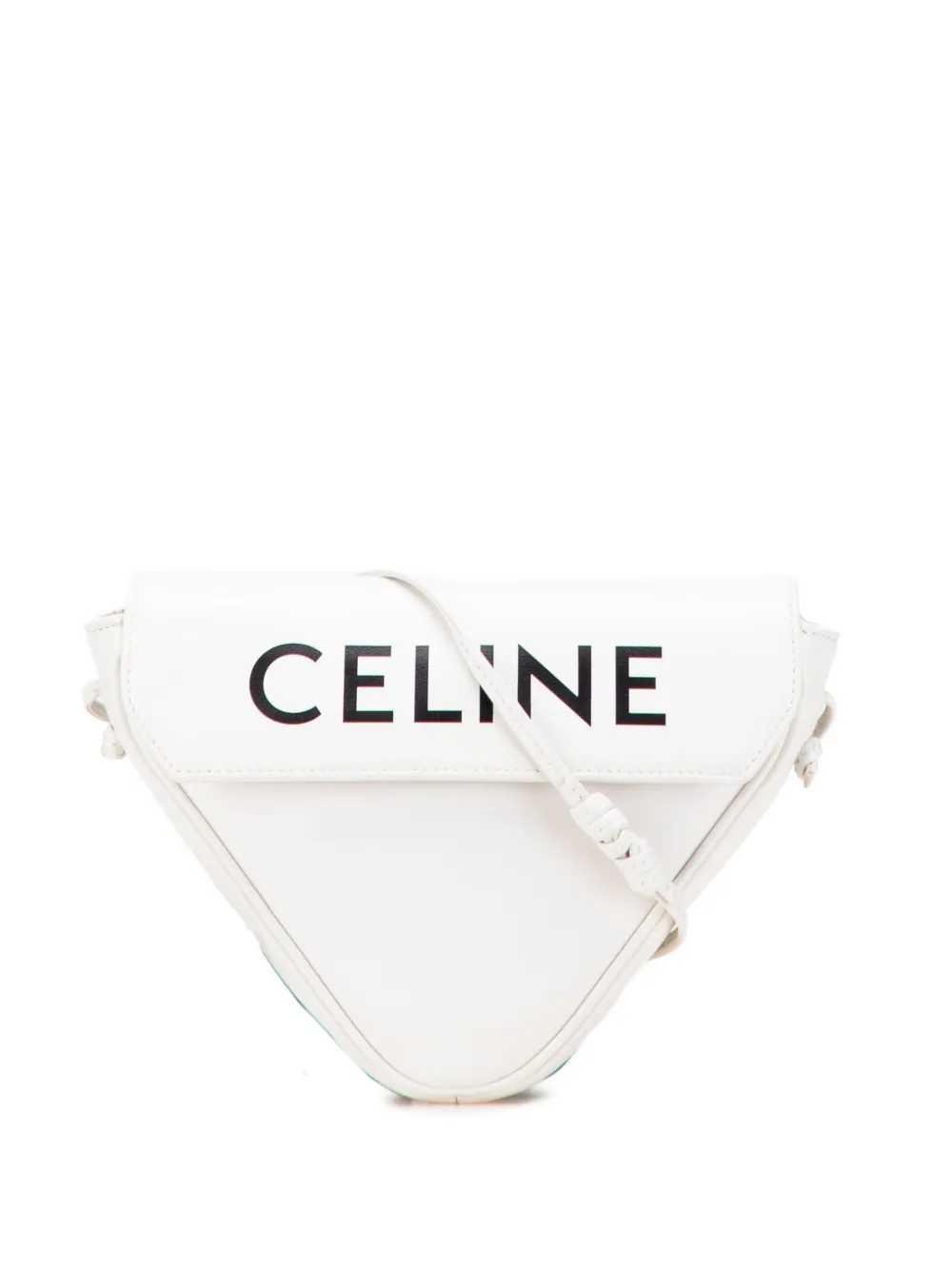 Celine Pre-Owned 2020 Smooth Calfskin Logo Triangle crossbody bag | White | Image 1