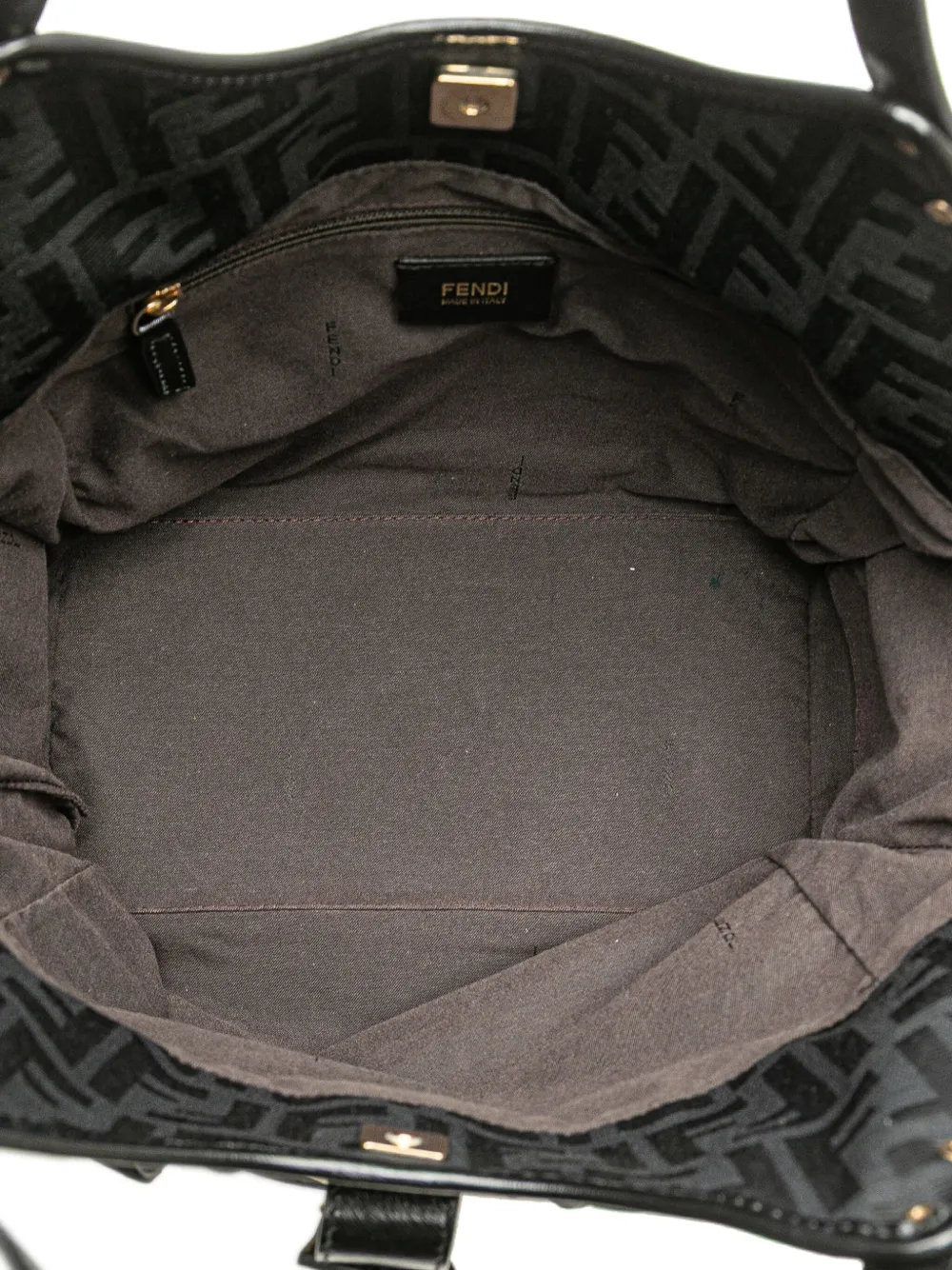 Pre-owned Fendi 2010-2025 Zucca Canvas Chef Tote Bag In Black
