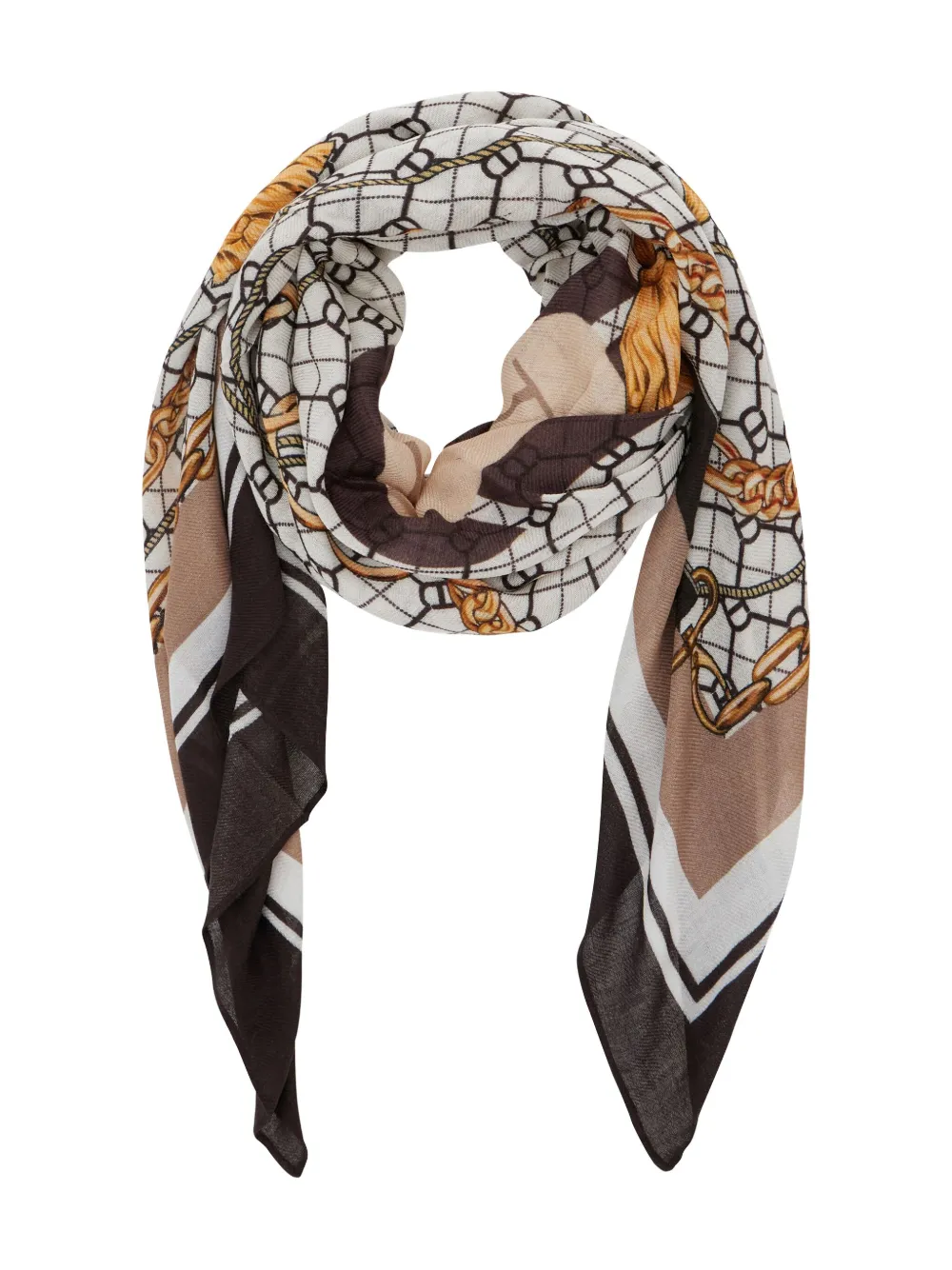 TWINSET chain-print scarf | Brown | Image 1