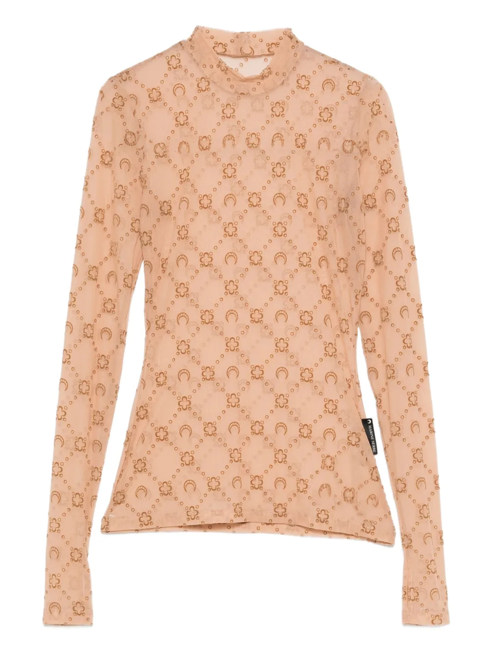 Marine Serre floral moon-pattern top | Brown | Image 1