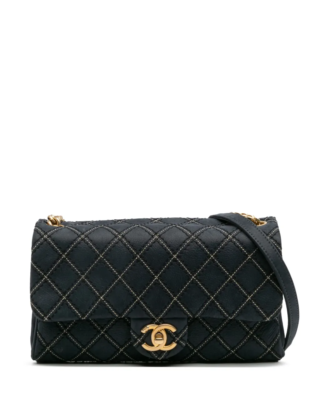 CHANEL Pre-Owned 2014 Medium Quilted Calfskin Triple Stitched Flap crossbody bag | Blue | Image 1