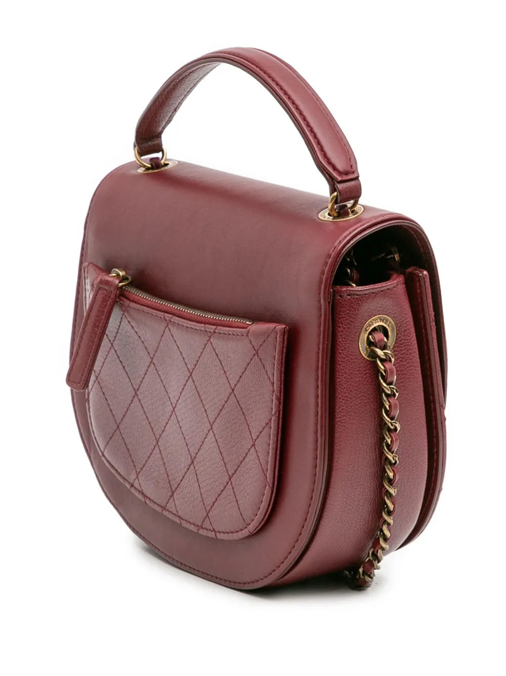 Pre-owned Chanel 2017-2018 Small Calfskin Coco Curve Flap Satchel In Red