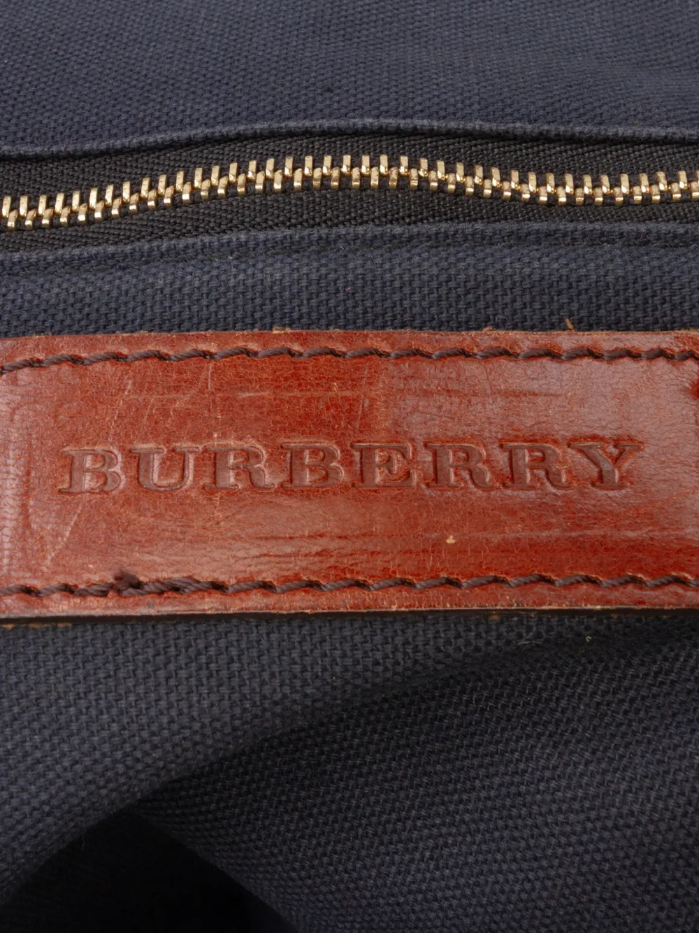 Pre-owned Burberry 2000-2017 Small Leather Trimmed House Check Canvas Bridle Orchard Satchel In Brown