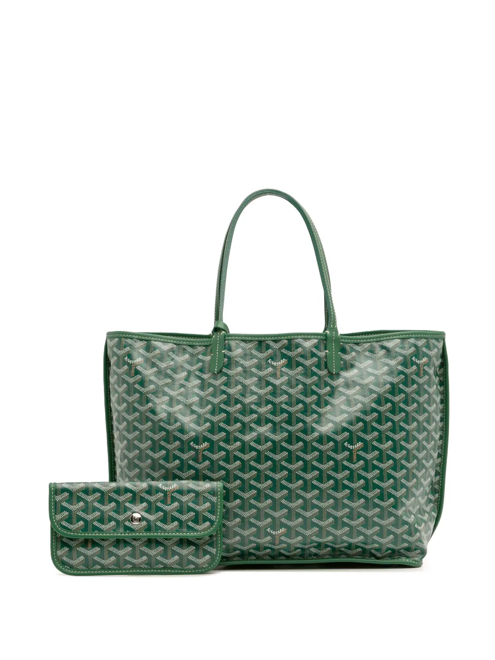 Pre-owned Goyard 2024 Ine Reversible Anjou Pm Tote Bag In Green