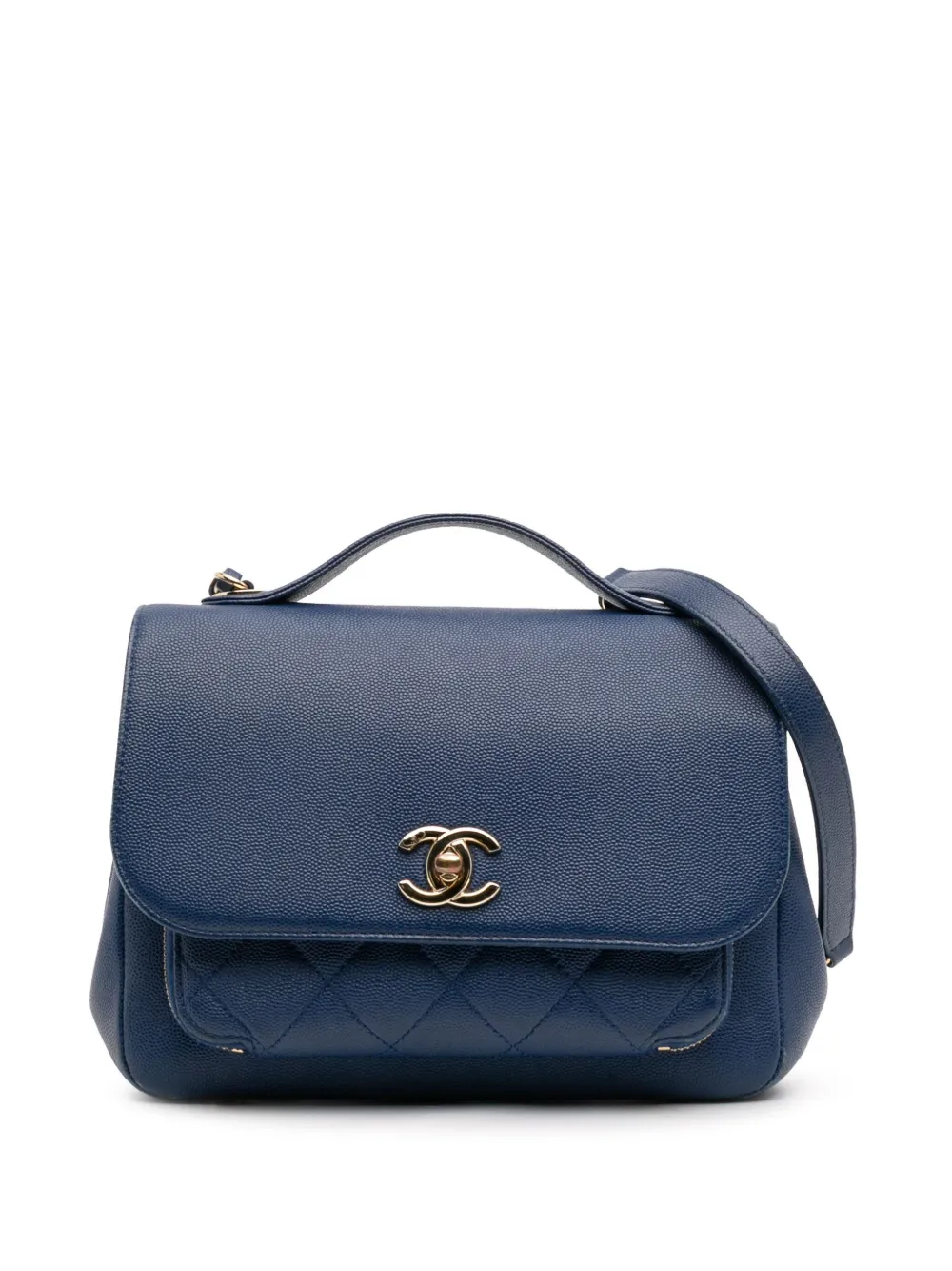 CHANEL Pre-Owned 2017-2018 Medium Caviar Business Affinity Flap satchel | Blue | Image 1