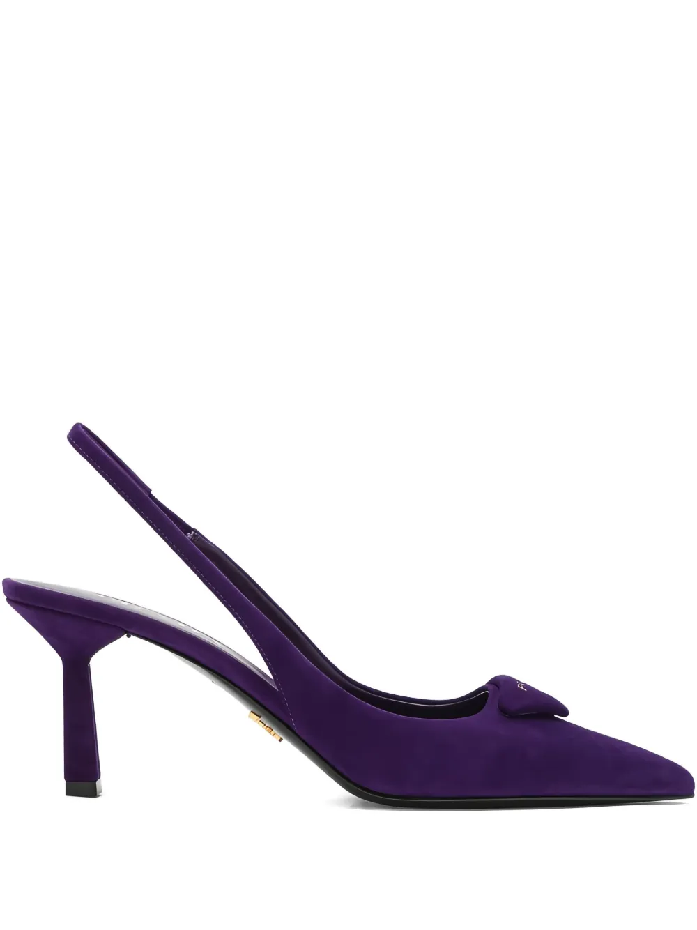 Prada 70 mm slingback pumps met triangel-logo Paars