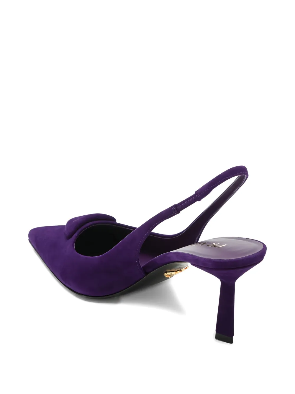 Prada 70 mm slingback pumps met triangel-logo Paars