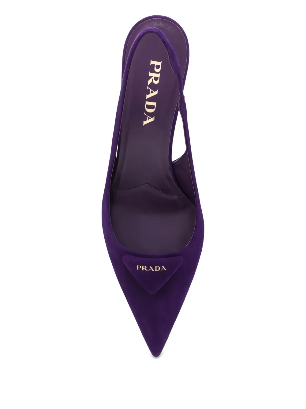 Prada 70 mm slingback pumps met triangel-logo Paars