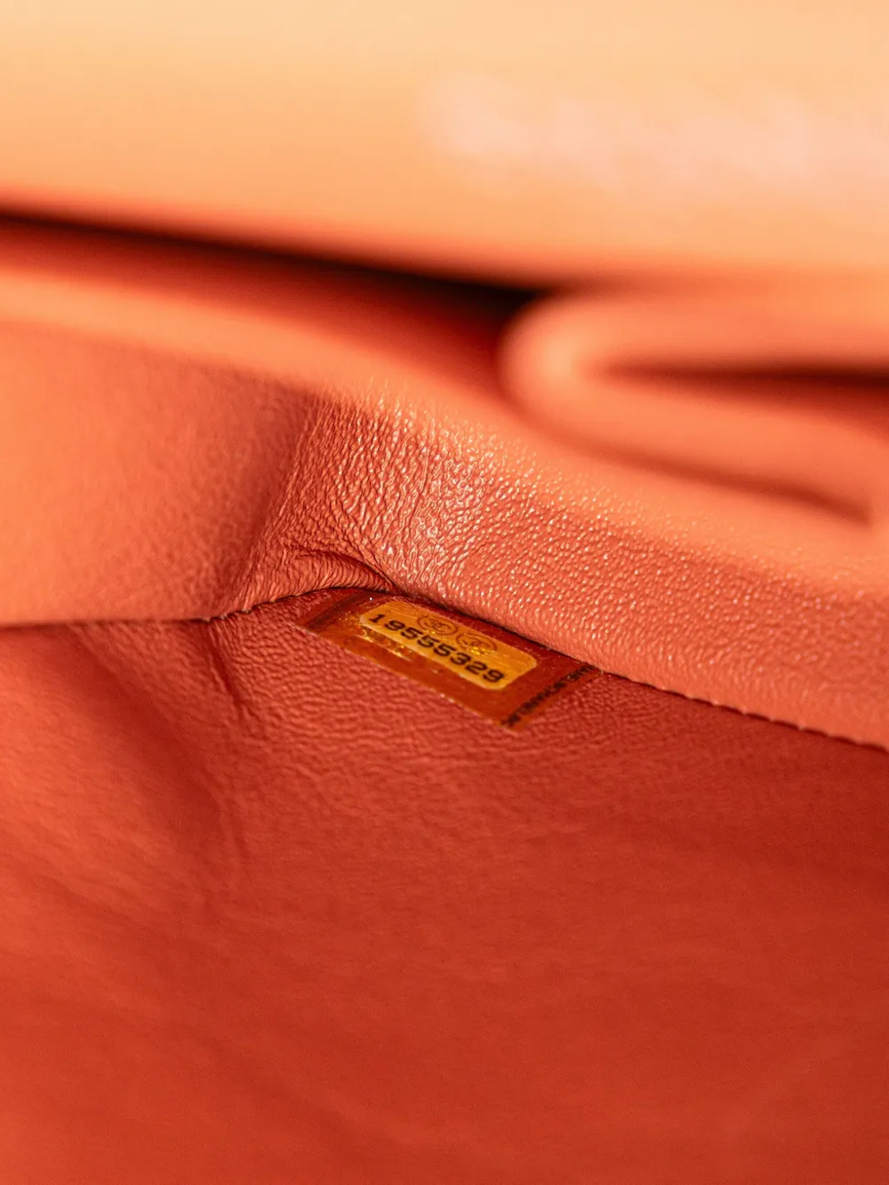 Pre-owned Chanel 2014 Medium Classic Lambskin Double Flap Shoulder Bag In Orange