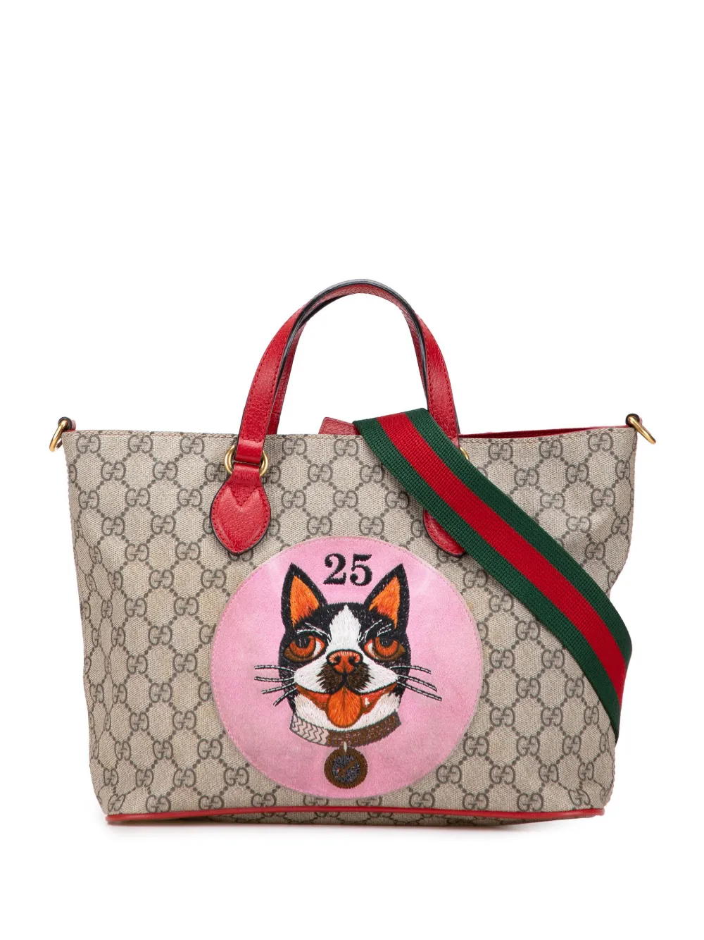 Gucci Pre-Owned 2016-2025 GGスプリーム ボスコ ウェブ サッチェルバッグ - ブラウン Gucci Pre-Owned 2016-2025 GGスプリーム ボスコ ウェブ サッチェルバッグ - ブラウン