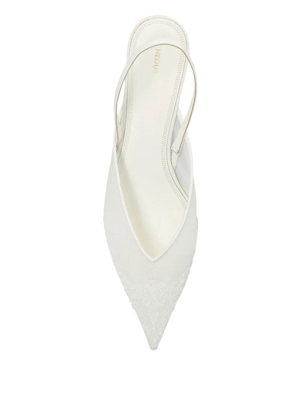 NEOUS 40 mm Irena slingback pumps met kanten detail Wit