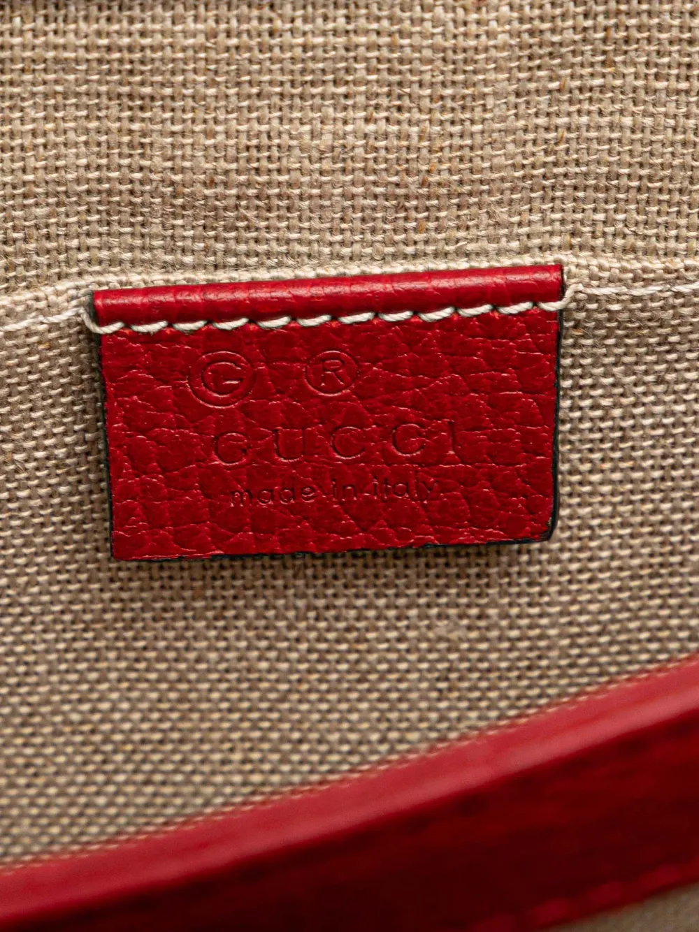 Pre-owned Gucci 2016-2025 Small Dollar Calfskin Interlocking G Crossbody Bag In Red