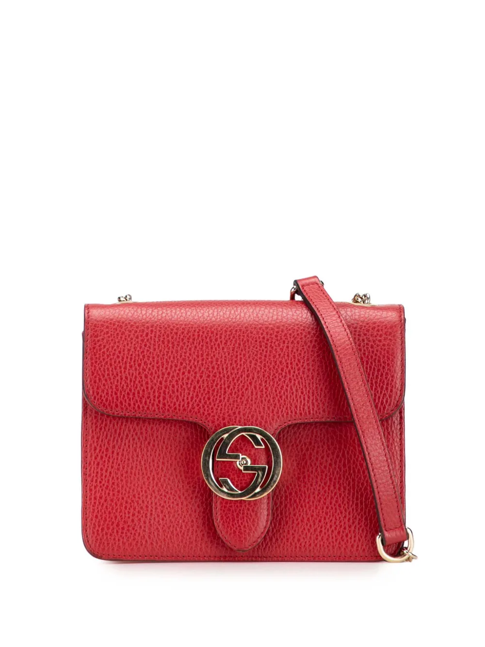 Gucci Pre-Owned 2016-2025 スモール ダラー カーフスキン インターロッキングG ショルダーバッグ - レッド Gucci Pre-Owned 2016-2025 スモール ダラー カーフスキン インターロッキングG ショルダーバッグ - レッド