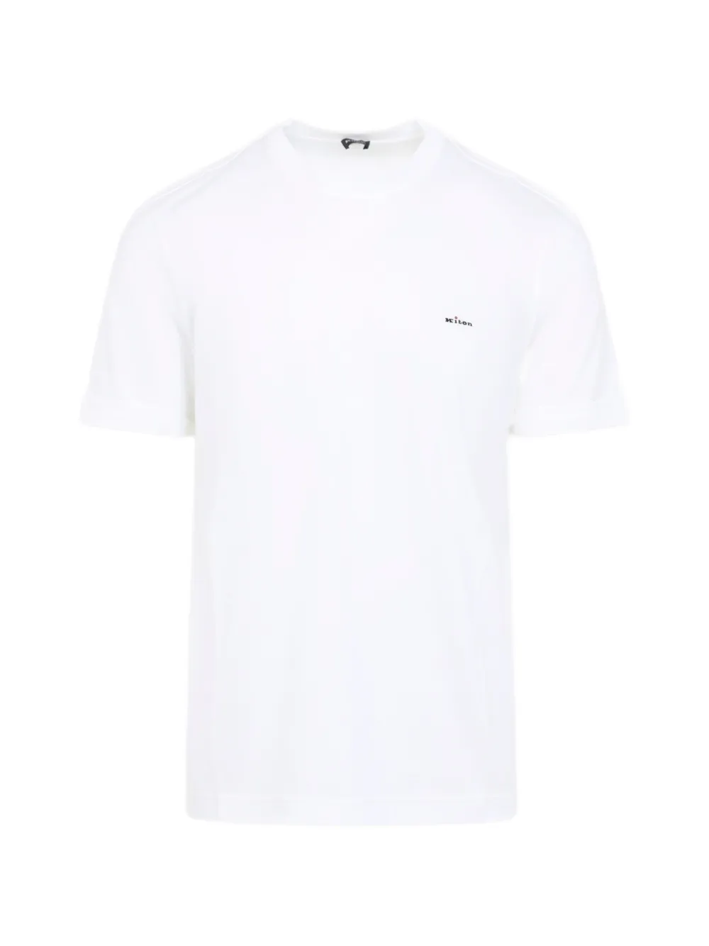 Kiton embroidered logo cotton T-shirt - Bianco