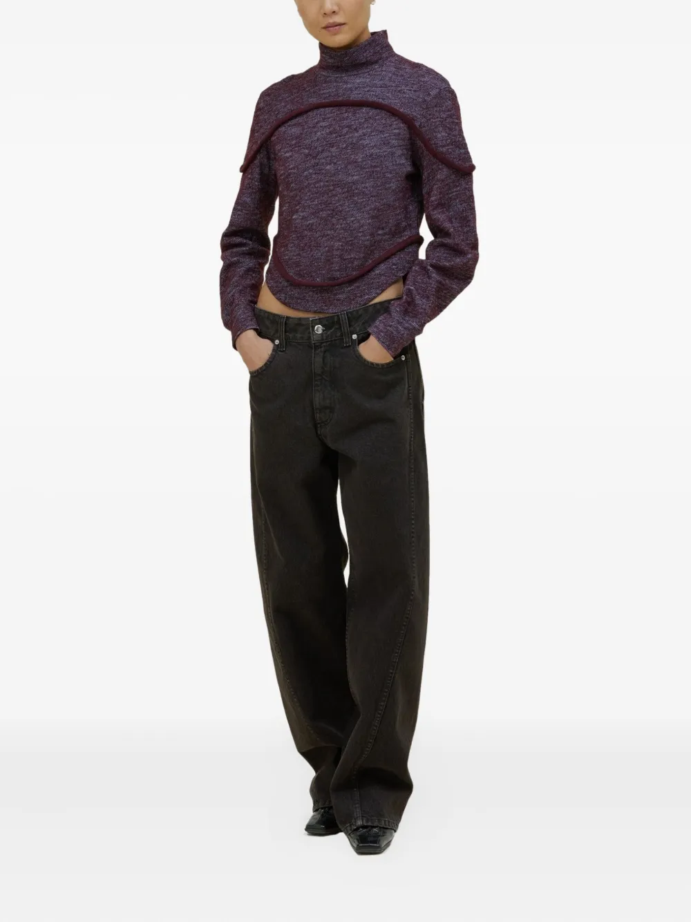 Eckhaus Latta high-neck curved-hem sweater | Knitted Sweaters | Image 2