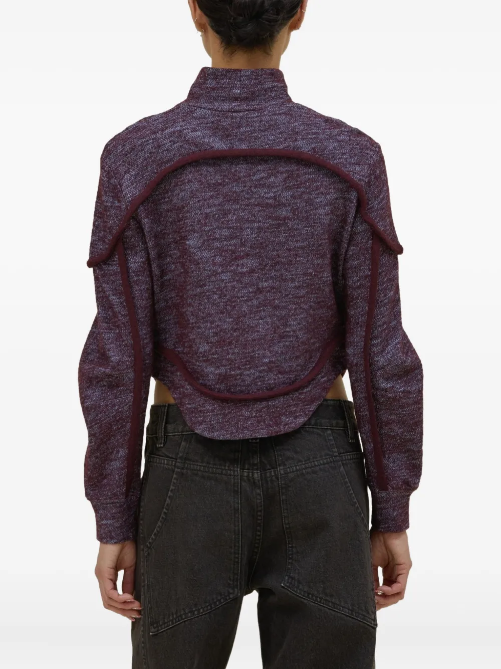 High-Neck Curved-Hem Sweater