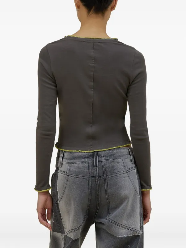 25ss ECKHAUS LATTA 長袖 カットソー Eckhaus Latta クルーネック ロングTシャツ | グレー | FARFETCH JP