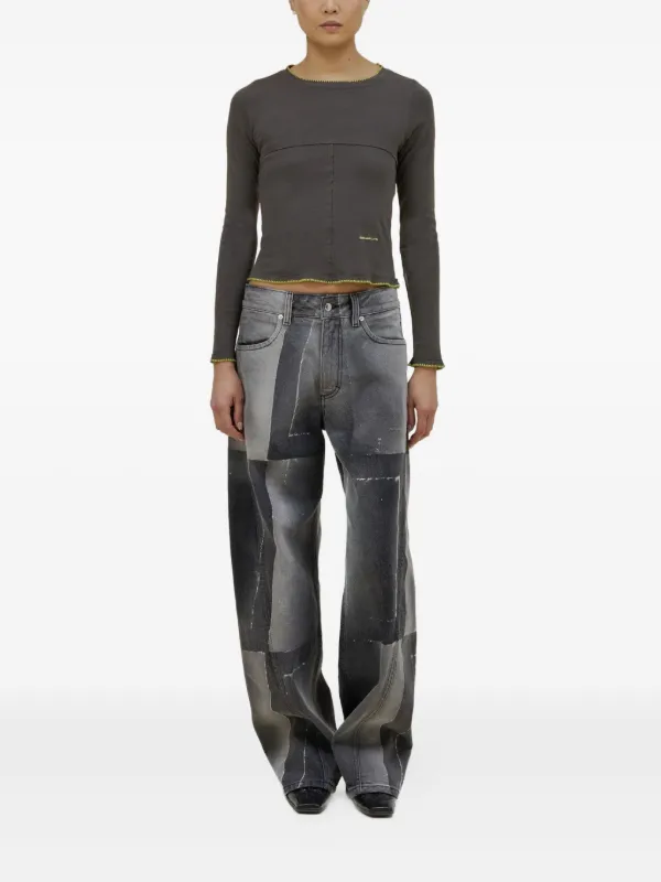 Eckhaus Latta クルーネック ロングTシャツ | グレー | FARFETCH JP