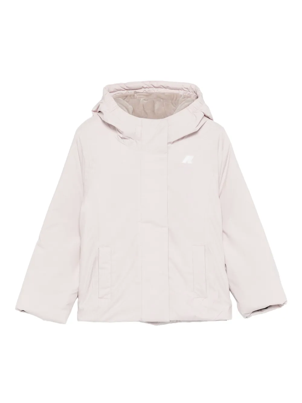 K Way Kids padded hooded jacket | Pink | Image 1