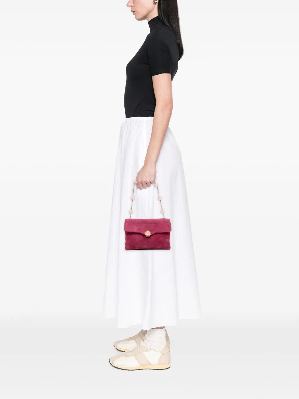 CHANEL Pre-Owned 2000-2002 CC Choco Bar Suede Beaded Chain Flap shoulder bag | Pre-Owned | Image 2