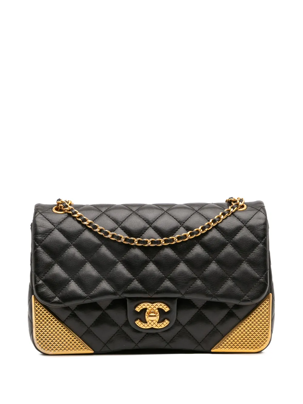 CHANEL Pre-Owned 2015-2016 Quilted Calfskin Rock The Corner Flap shoulder bag | Black | Image 1