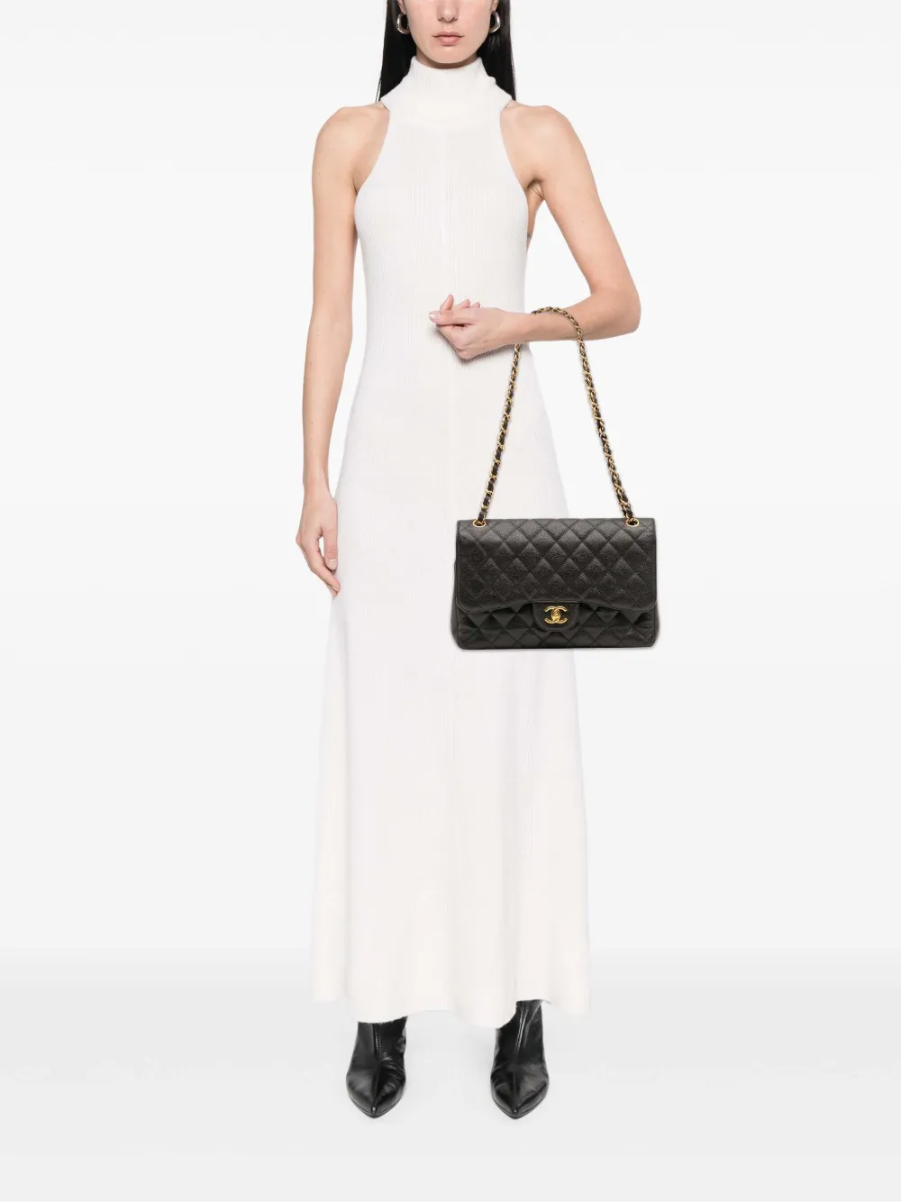 CHANEL Pre-Owned 2012 Jumbo Classic Caviar Double Flap shoulder bag | Pre-Owned | Image 2