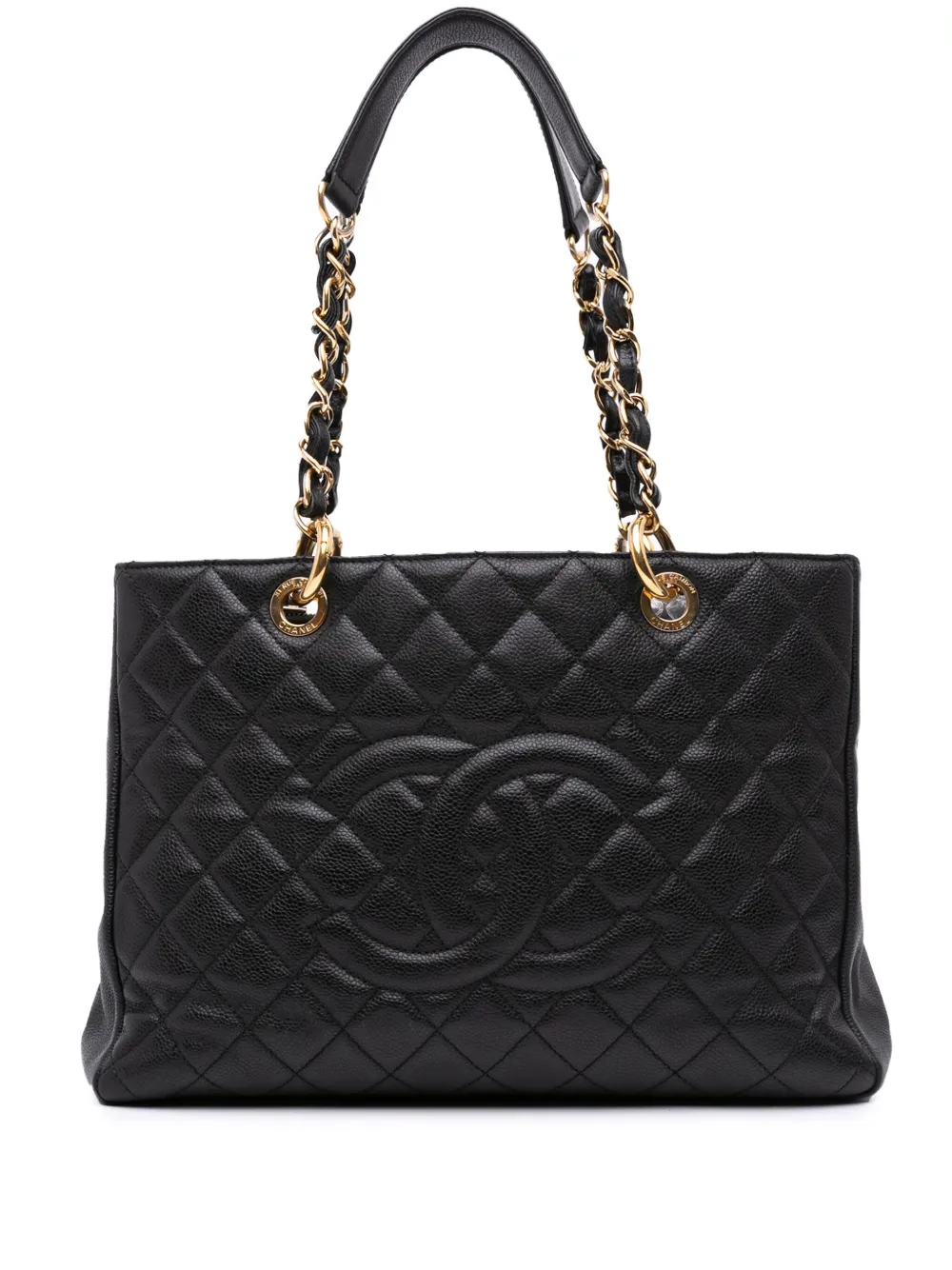CHANEL Pre-Owned 2012-2013 キャビア グランド ショッピング トートバッグ - ブラック CHANEL Pre-Owned 2012-2013 キャビア グランド ショッピング トートバッグ - ブラック