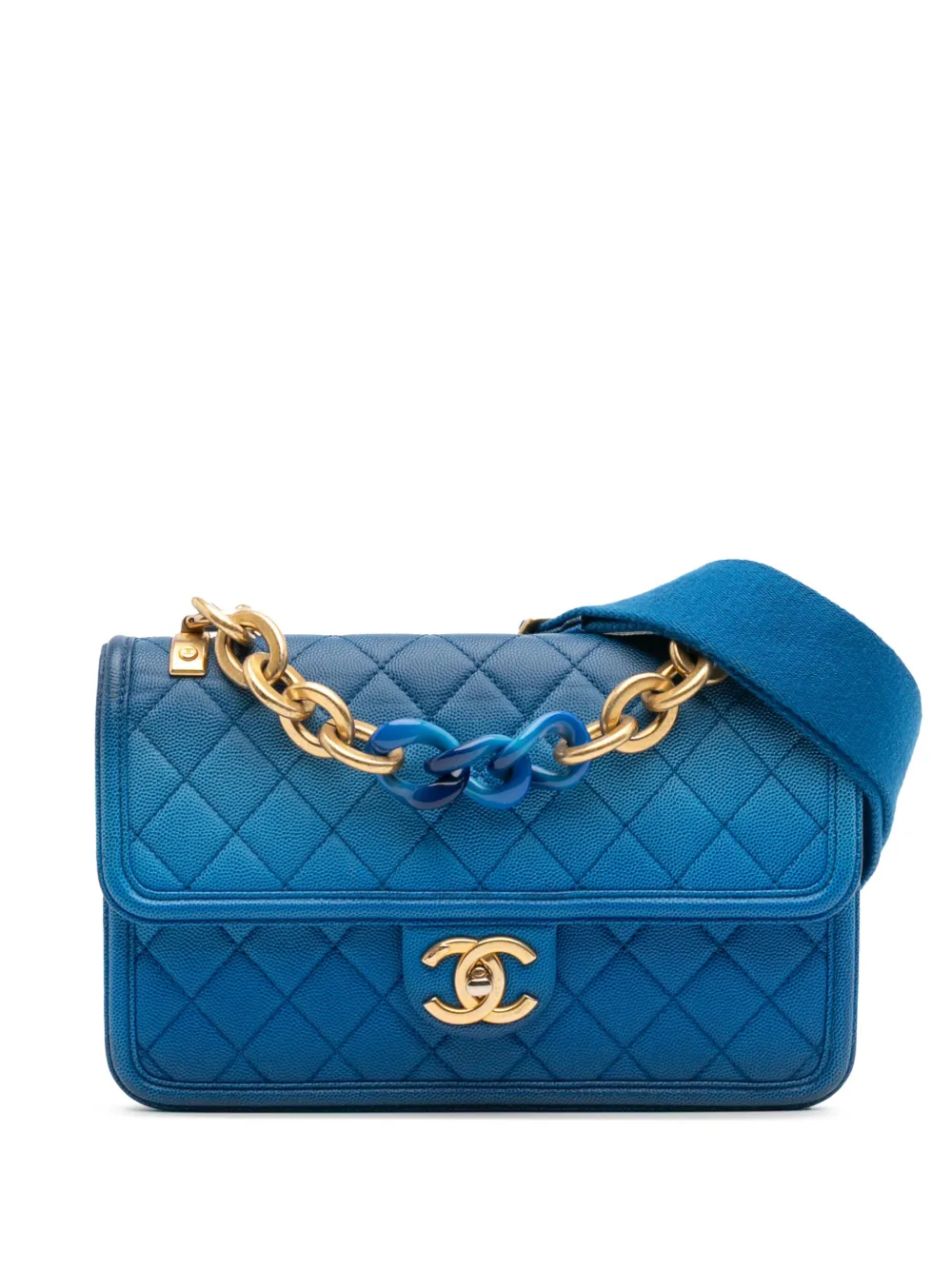 CHANEL Pre-Owned 2019 Medium Quilted Caviar Sunset On The Sea Flap CHANEL Pre-Owned 2019 Medium Quilted Caviar Sunset On The Sea Flap