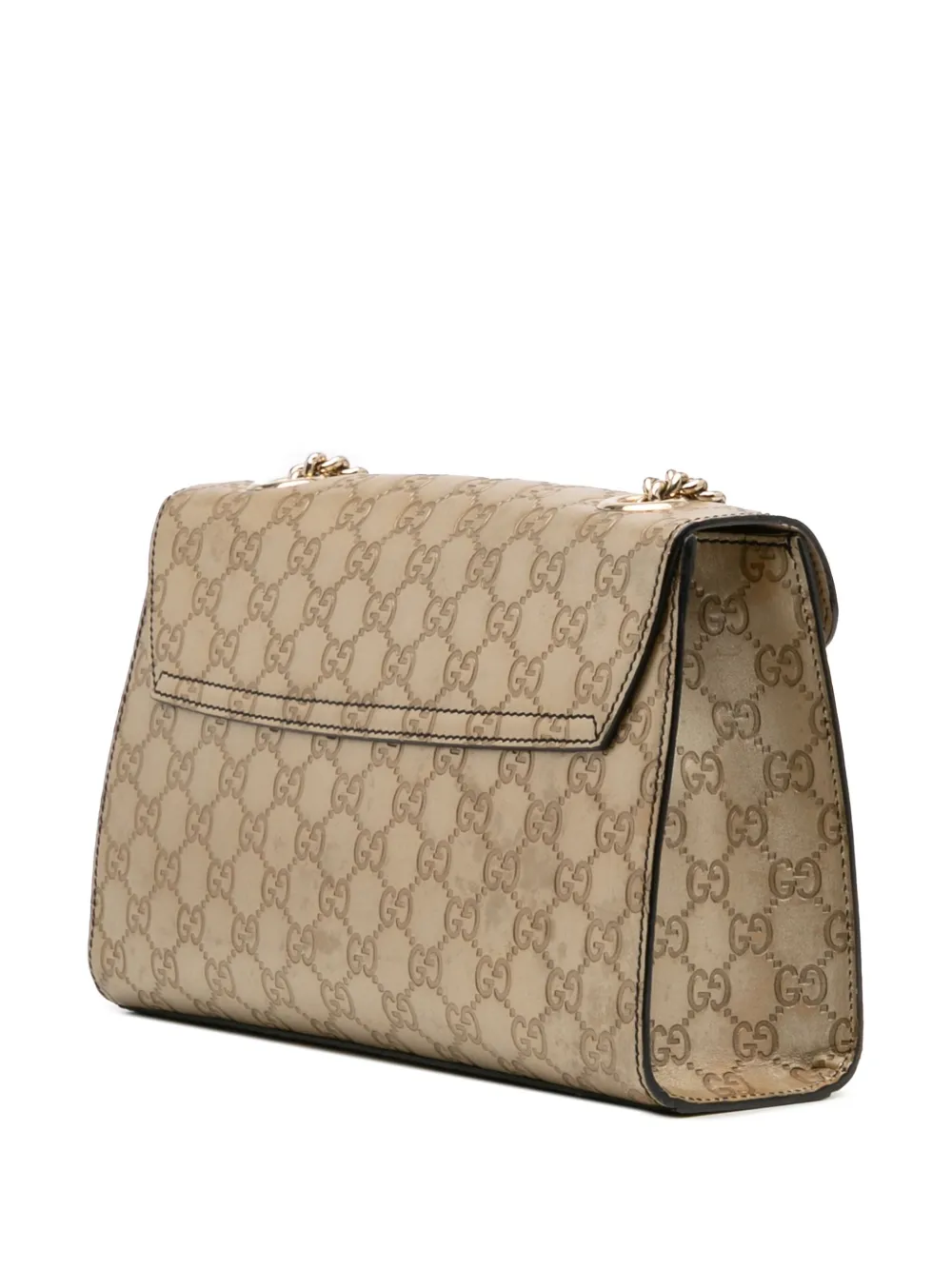 Pre-owned Gucci 2016-2025 Medium Ssima Emily Shoulder Bag In Gold