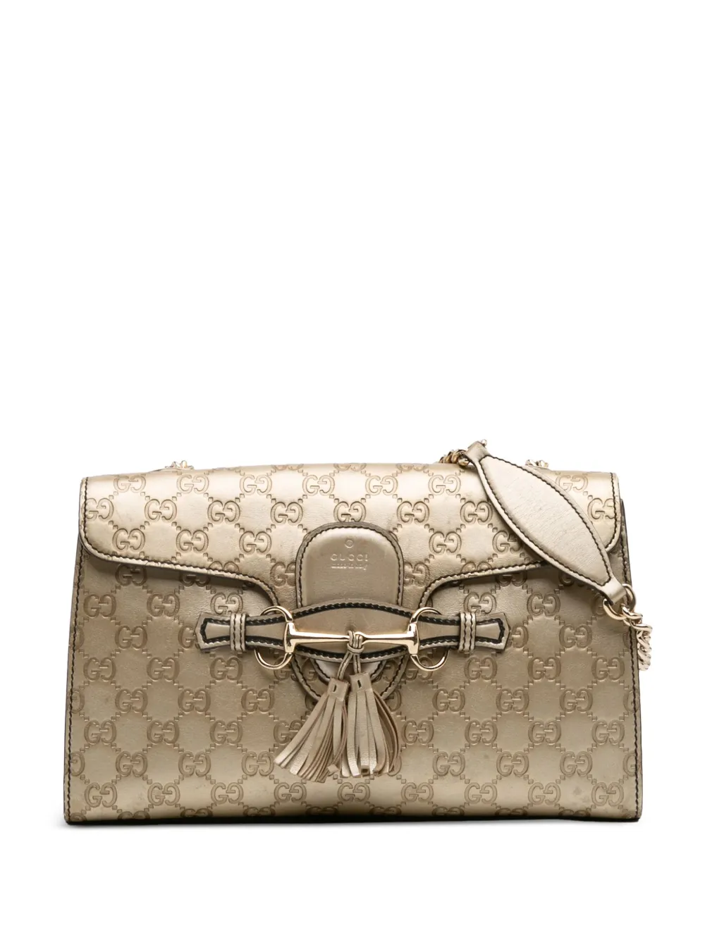 Gucci Pre-Owned 2016-2025 ミディアム エミリー グッチシマ ショルダーバッグ - ゴールドトーン Gucci Pre-Owned 2016-2025 ミディアム エミリー グッチシマ ショルダーバッグ - ゴールドトーン
