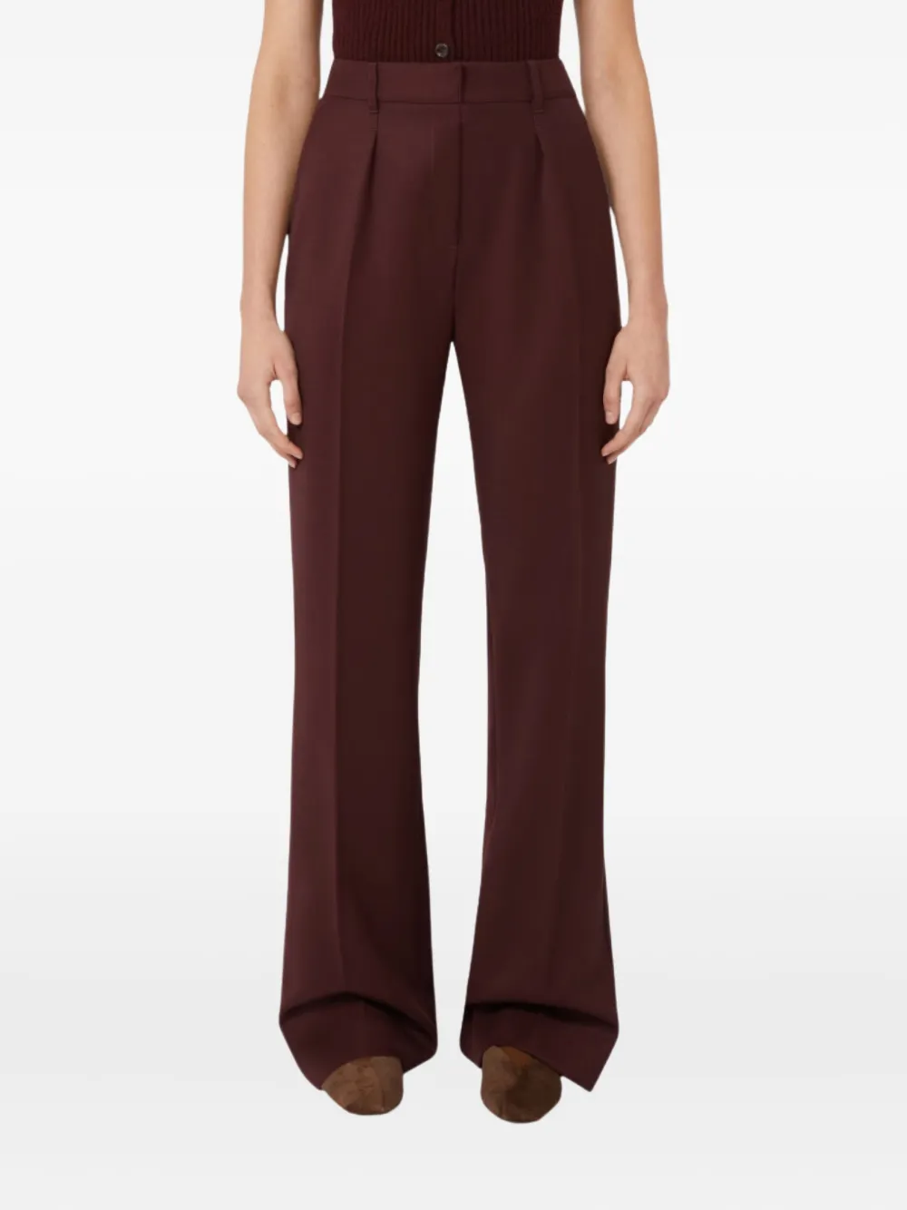 Max Mara Pleated Trousers In Brown