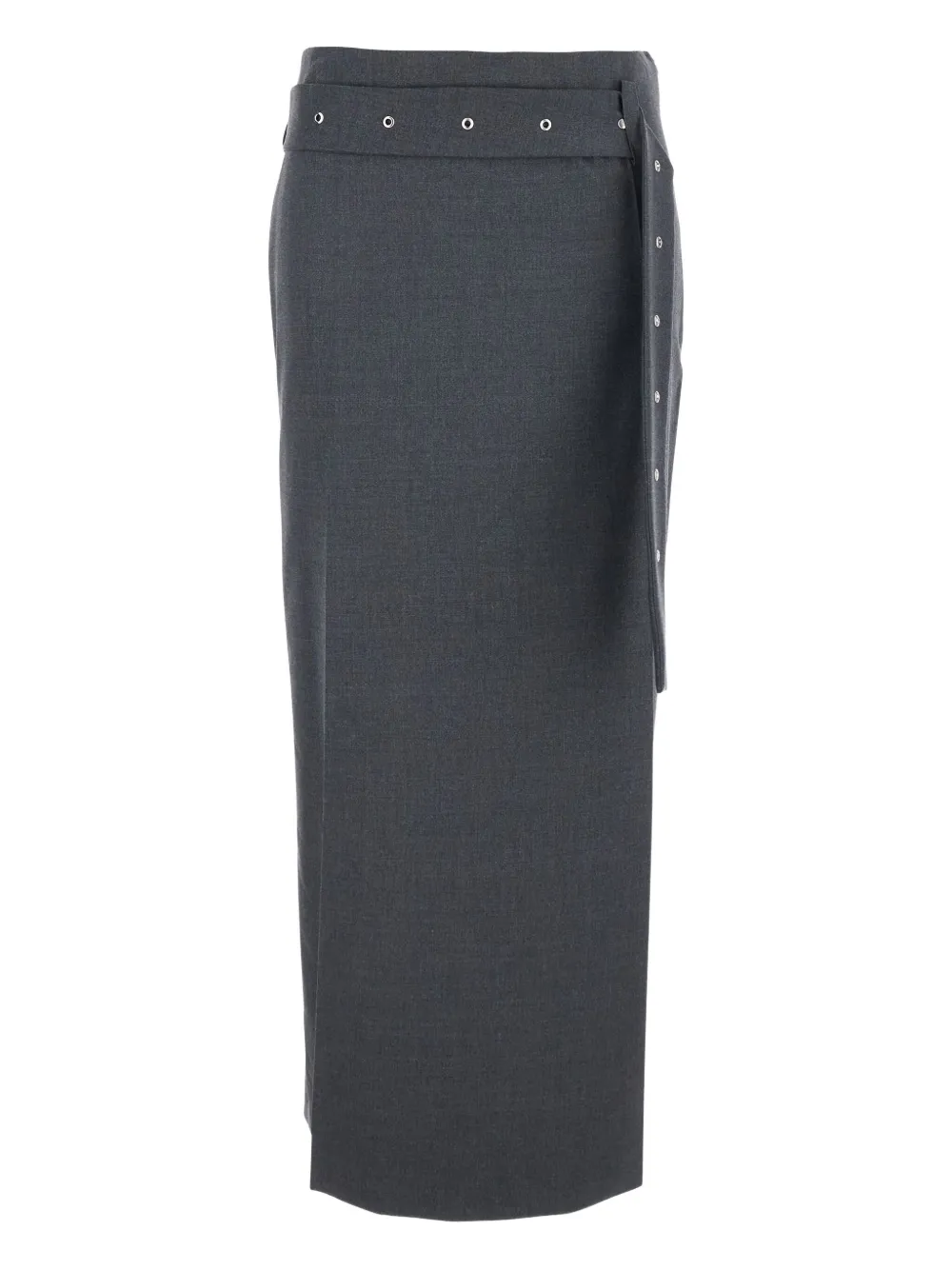 Low Classic Belted Wrap Skirt In Gray