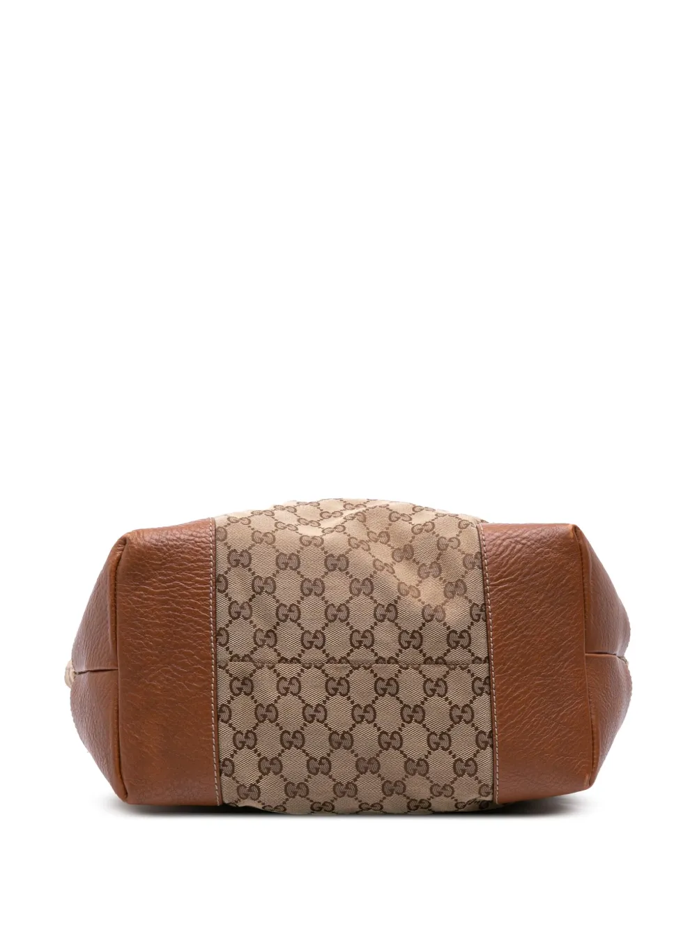 Pre-owned Gucci 2016-2025 Large Gg Canvas Gg Charm Tote Bag In Brown