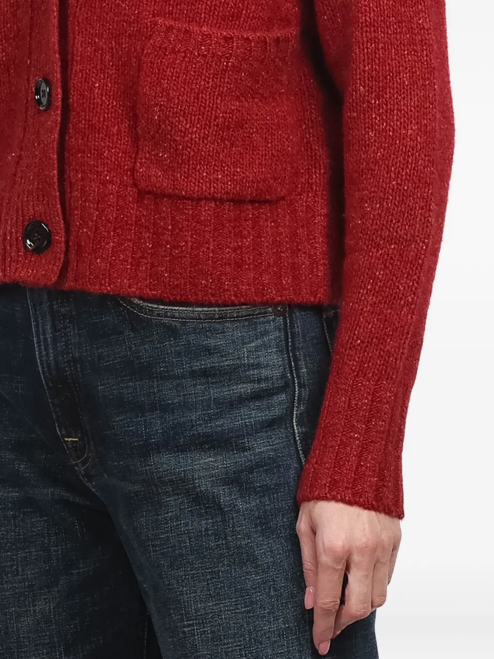 Allude V-neck Cashmere Cardigan In Red