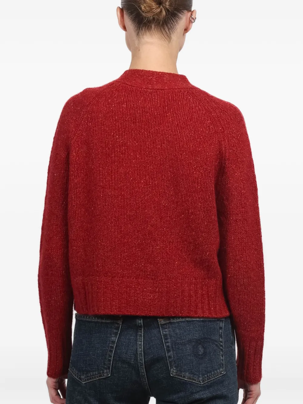 Allude V-neck Cashmere Cardigan In Red