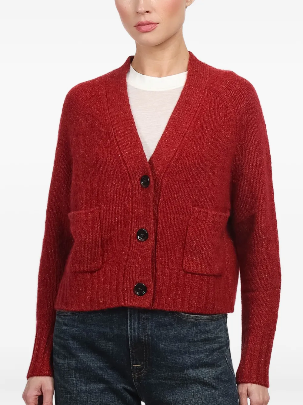 Allude V-neck cashmere cardigan | Red | Image 1