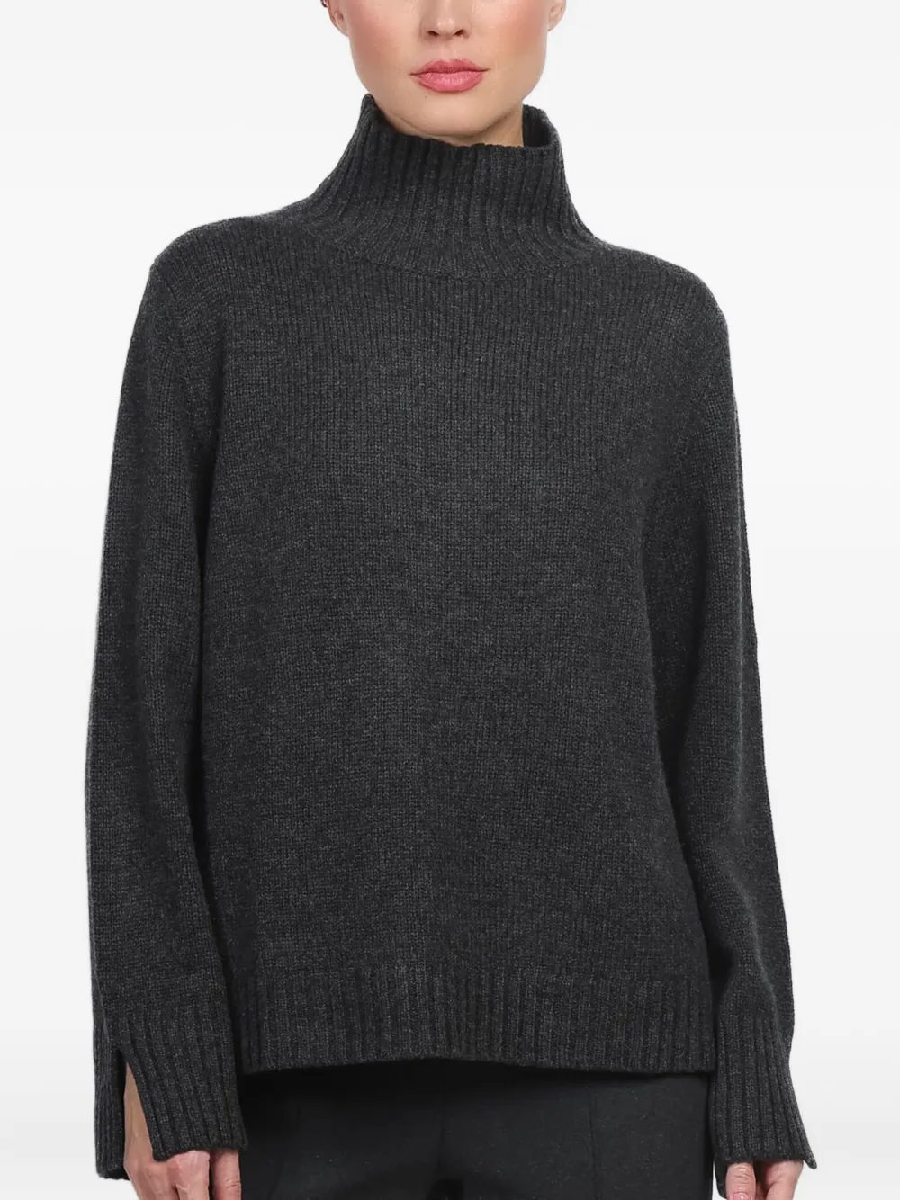 Allude Ribbed-trim Sweater In Black