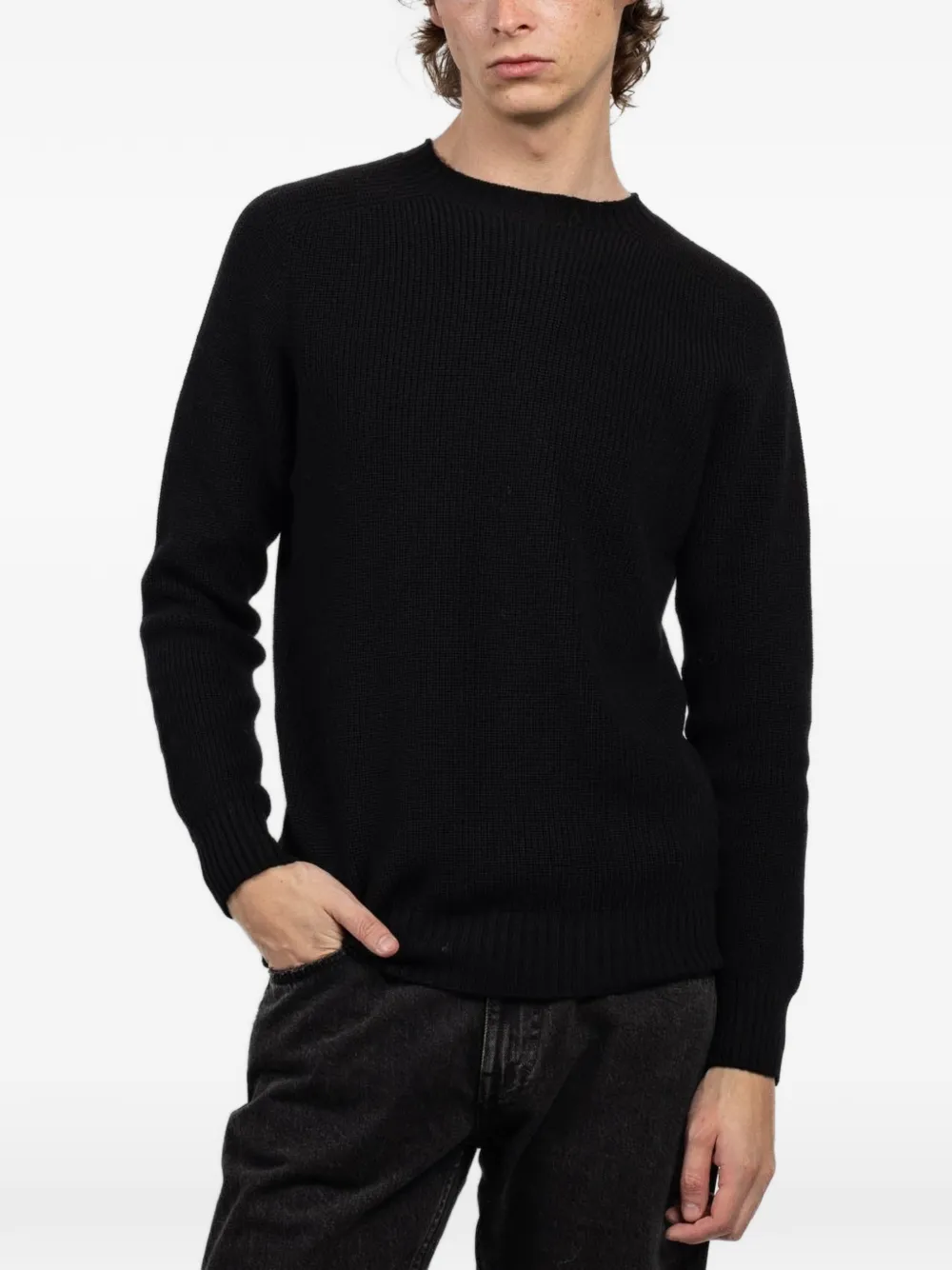 Gran Sasso crew-neck cashmere sweater - Schwarz